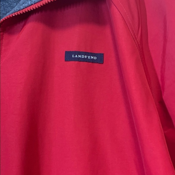 Lands’ End Jacket - Men’s Large 42-44 - Red with Gray Fleece - Waterproof - Picture 4 of 9
